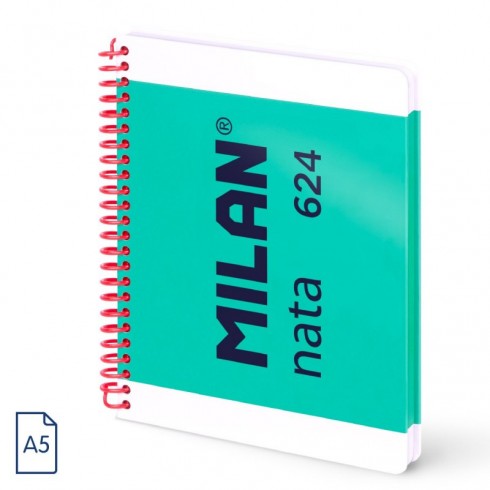 BLOC ESPIRAL MILAN A5 80H. CDO 5X5. SERIE NATA 624 VERDE