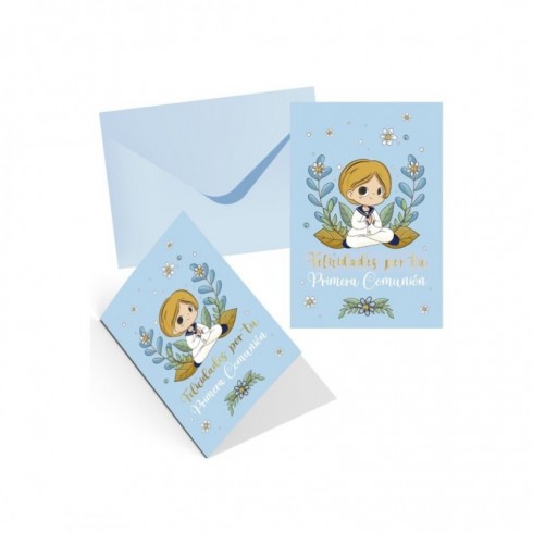 TARJETA FELICITACION PRIMERA COMUNION NIÑO