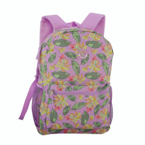 MOCHILA CLIO PLÁTANOS LILA 43X30X13 C/2 CREMALLERAS