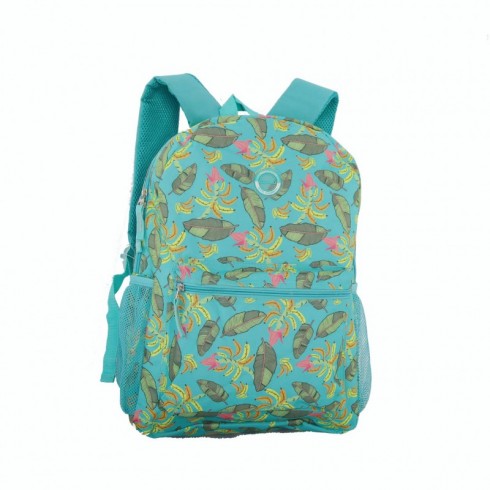 MOCHILA CLIO PLÁTANOS VERDE 43X30X13 C/2 CREMALLERAS