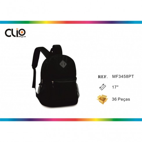 MOCHILA CLIO NEGRO 43X30X13 C/2 CREMALLERAS