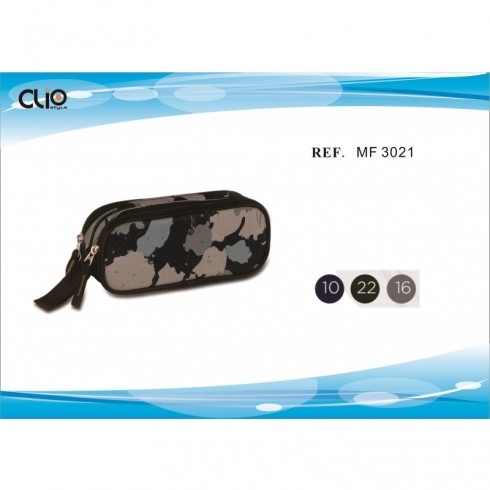 ESTUCHE CLIO ARMY 21X9X8CM C/2 CREMALLERAS