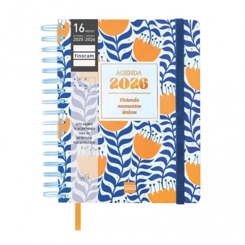 AGENDA FINOCAM 16 MESES VITAE 1/4  SV  HORIZ.AZUL 25-26