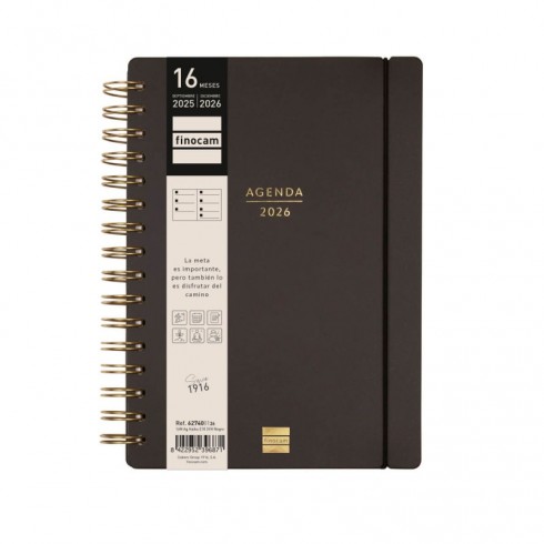 AGENDA FINOCAM 16 MESES HAIKU E10 SV HORIZ.NEGRO 25-26