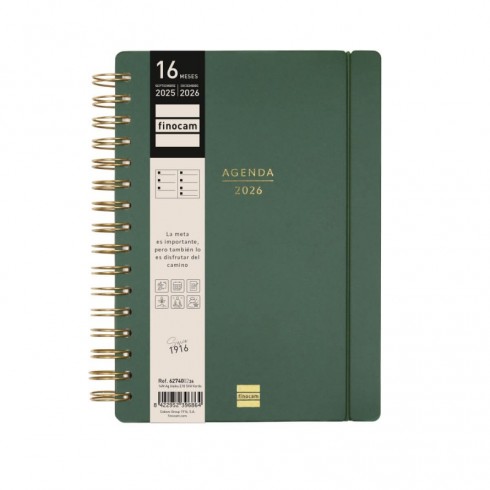 AGENDA FINOCAM 16 MESES HAIKU E10 SV HORIZ.VERDE 25-26