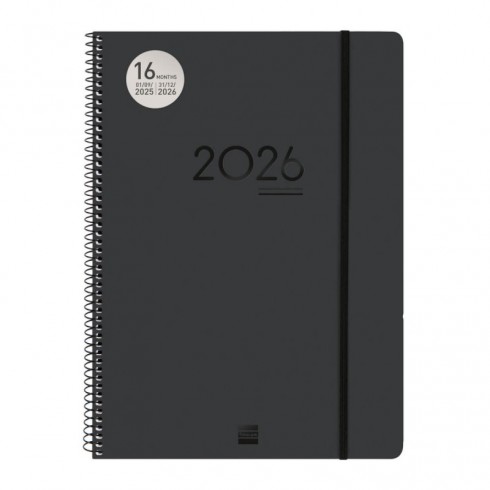 AGENDA FINOCAM 16M IKON E40 SV VERT.NEGRO 25-26