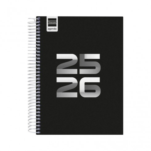 AGENDA FINOCAM COOL 1/4 1DP NEGRO 25-26