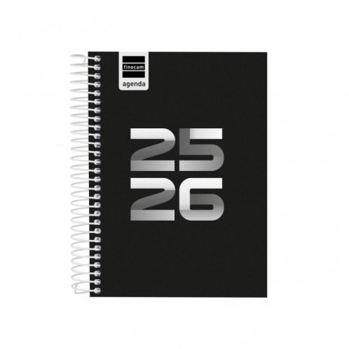 AGENDA FINOCAM COOL 1/8  1DP NEGRO 25-26
