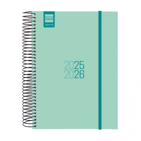 AGENDA FINOCAM ESPIRAL E10 1DP TURQUESA 25-26