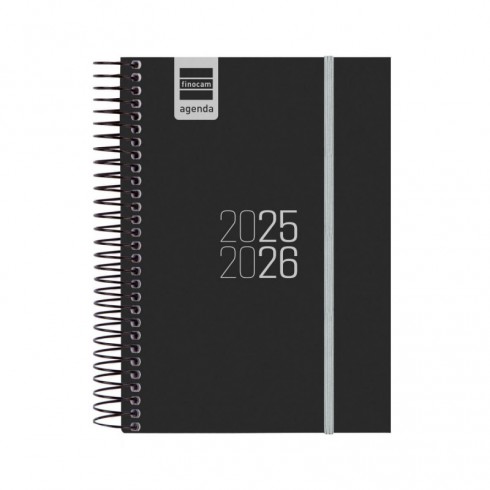 AGENDA FINOCAM ESPIRAL E8 1DP NEGRO 25-26