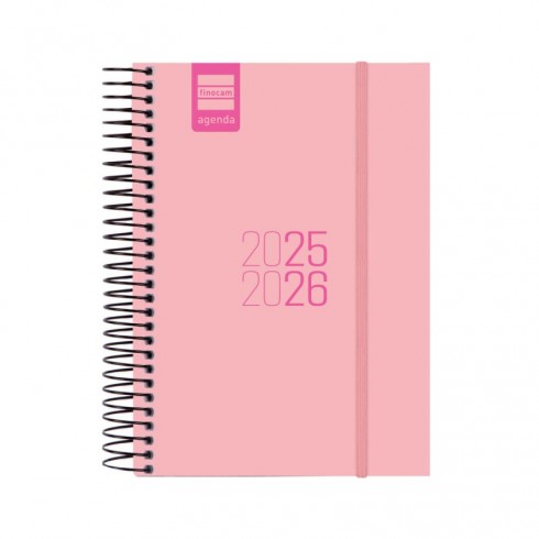AGENDA FINOCAM ESPIRAL E8 1DP ROSA 25-26