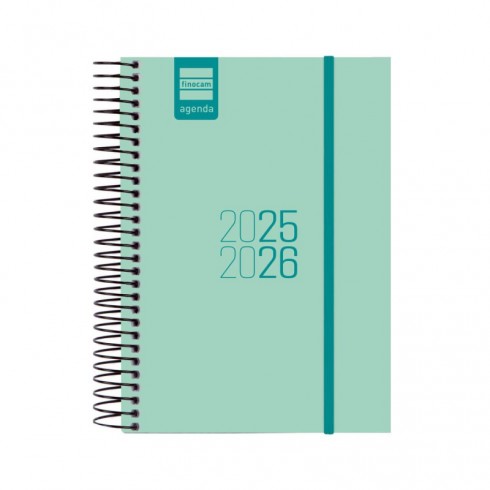 AGENDA FINOCAM ESPIRAL E8 1DP TURQUESA 25-26