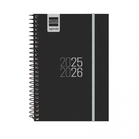 AGENDA FINOCAM ESPIRAL E8 SV HORIZ.NEGRO 25-26