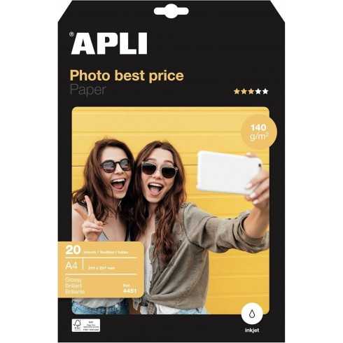 PAPEL PHOTO APLI A4 GLOSSY 140GR/20H