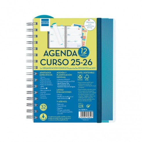 AGENDA FINOCAM MAGISTRAL 1/4  SV AZUL 25-26