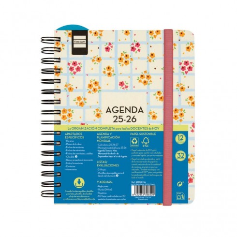 AGENDA FINOCAM MAGISTRAL 1/4  SV FLOWERS 25-26