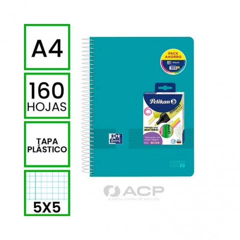 BLOC A4 OXFORD 160h EUROPEANBOOK 8 + 4 ROT.PELIKAN