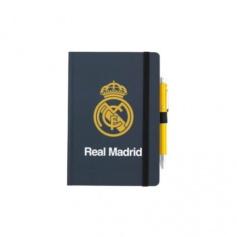 LIBRETA REAL MADRID PREMIUM CON BOLIGRAFO PROYECTOR