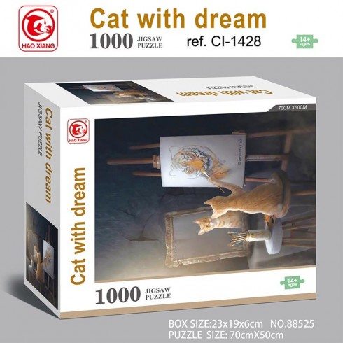 PUZZLE 1000 CAT WITH DREAM