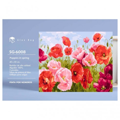 PINTAR POR NUMEROS POPPIES IN SPRING