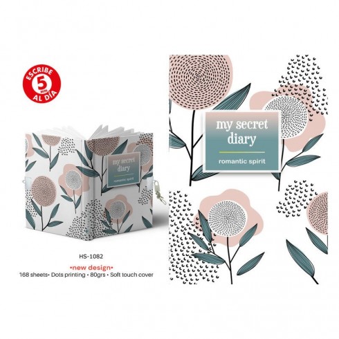 DIARIO A5 168H.C/CANDADO ROMANTIC SPIRIT