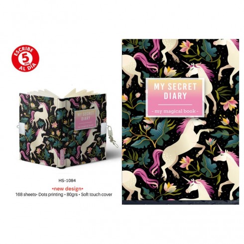 DIARIO A5 168H.C/CANDADO MY MAGICAL BOOK