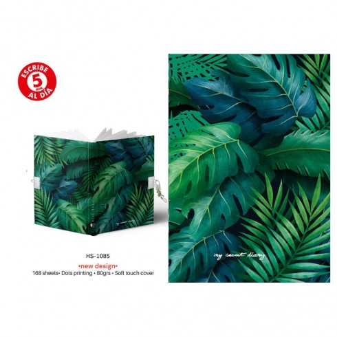 DIARIO A5 168H.C/CANDADO ALL IS GREEN