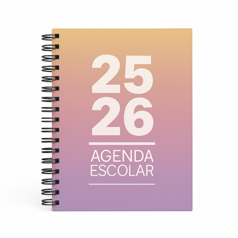 AGENDA ESCOLAR MIMBEK 25/26 T.POLIPR. A5 SV AMARILLO/MORADO