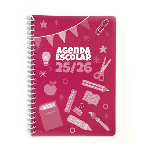 AGENDA ESCOLAR  DIDEX TAPA PLÁST.ROJO A5 SEM.VISTA 25-26