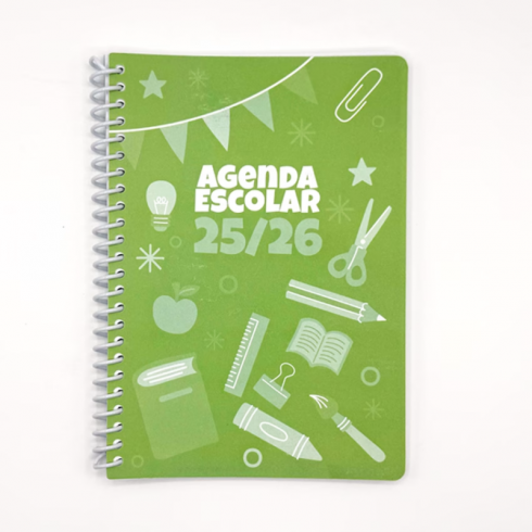AGENDA ESCOLAR  DIDEX TAPA PLÁST.VERDE A5 SEM.VISTA 25-26
