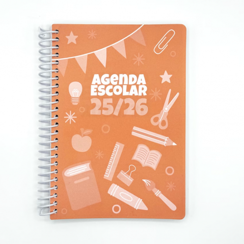 AGENDA ESCOLAR  DIDEX TAPA PLÁST.NARANJA A5 1 DIA PAG.25-26