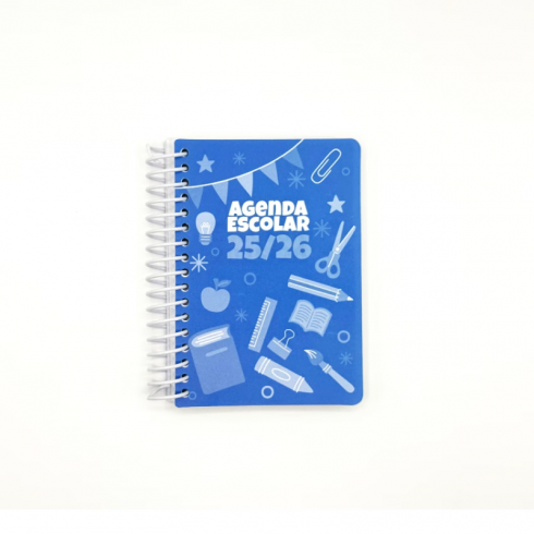 AGENDA ESCOLAR  DIDEX TAPA PLÁST.AZUL A6 1 DIA PAG.25-26