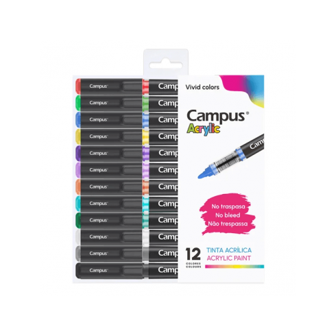 ROTULADOR ACRILICO CAMPUS 12 COLORES