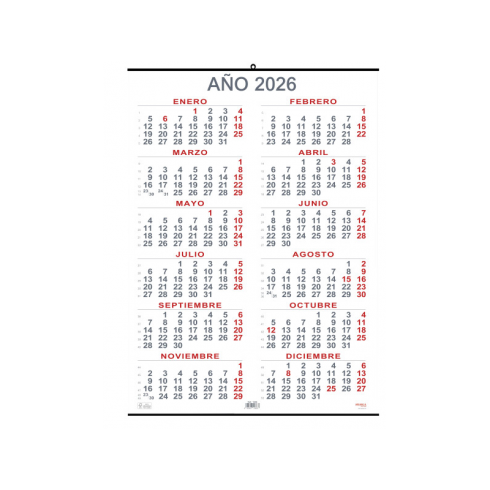 CALENDARIO ANUAL MURAL MYRGA 50X69 2026
