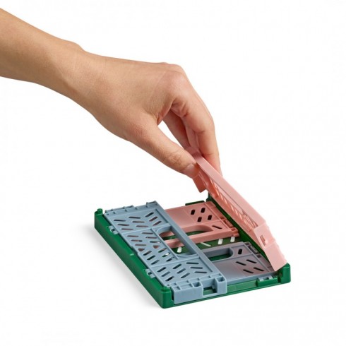 CAJA PLEGABLE Y APILABLE TRICOLOR KAKI