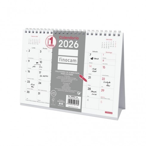 CALENDARIO SOBREMESA CHIC BLANCO 210x150 2026