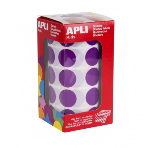 Gomets Círculo en Rollo LILA 20mm