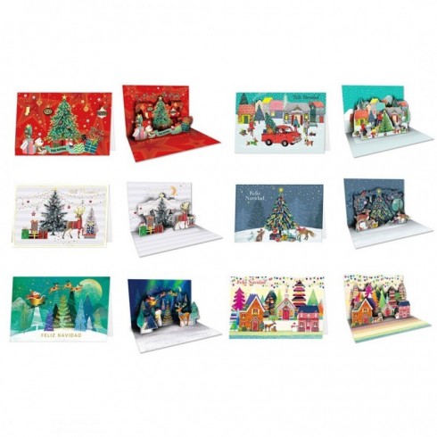 TARJETA FELICITACION NAVIDAD TRIDIMENSIONAL C/ SOBRE