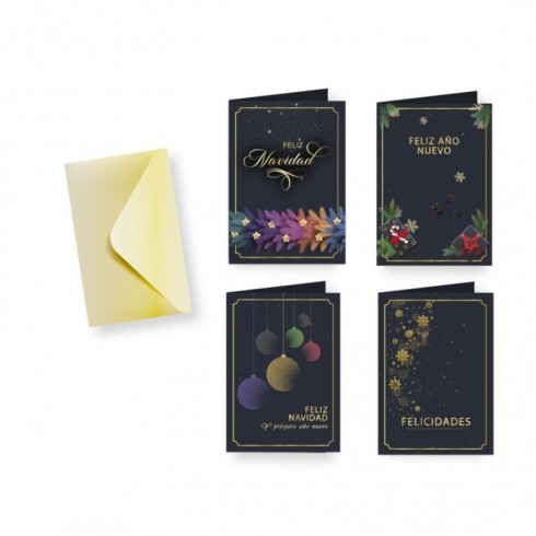 TARJETA FELICITACION FOIL GREEN/GOLD