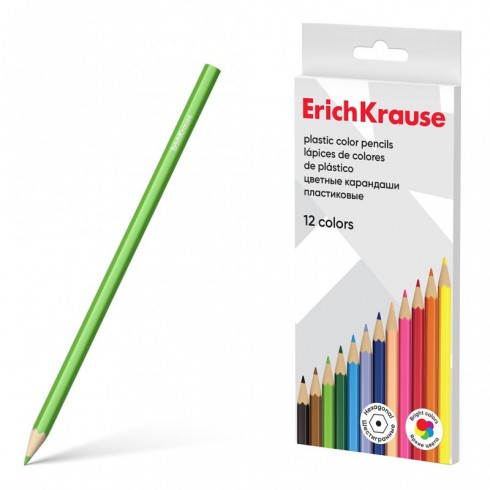 LAPIZ HEXAGONAL PLÁSTICO 12 COLORES ERICHKRAUSE