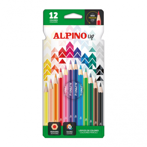 LAPIZ ALPINO UP 12 COLORES MINA PREMIUM