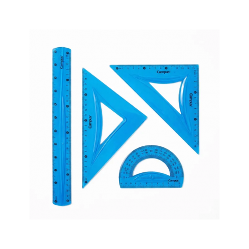 JUEGO DE REGLAS FLEXIBLE 4 PIEZAS AZUL