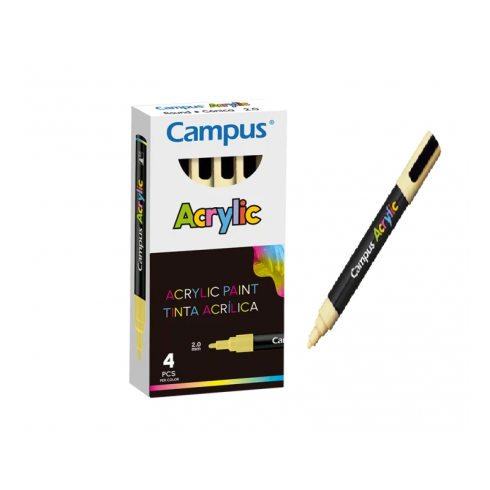 ROTULADOR ACRILICO CAMPUS AMARILLO PASTEL(4 UNID)