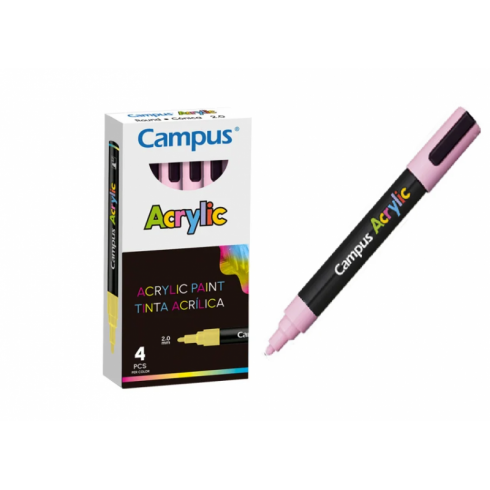ROTULADOR ACRILICO CAMPUS ROSA PASTEL(4 UNID)