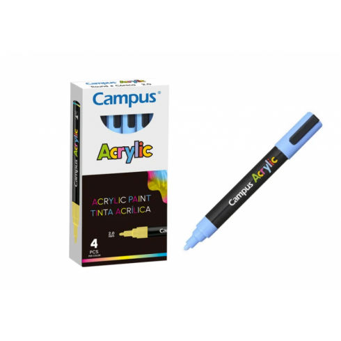 ROTULADOR ACRILICO CAMPUS AZUL PASTEL(4 UNID)