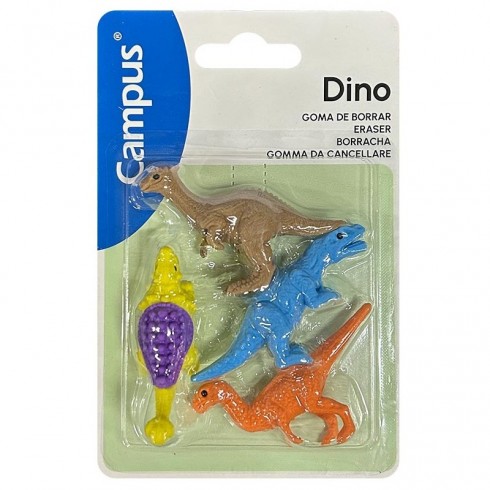 BLISTER 4 GOMAS BORRAR CAMPUS DINOSAURIOS