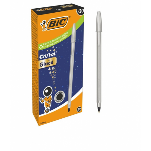 BOLIGRAFO BIC GLACE PLATA/NEGRO