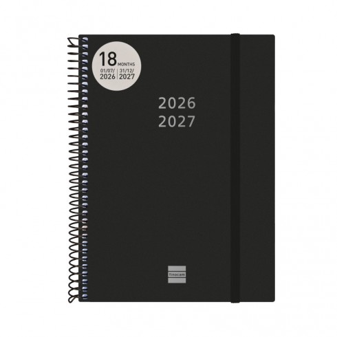 AGENDA FINOCAM 18M ESP. NEGRO E10 SV HOR.26-27