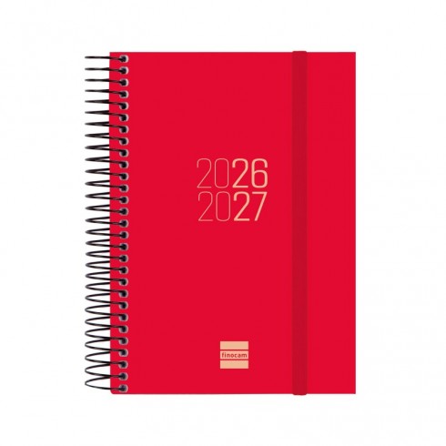 AGENDA FINOCAM ESPIRAL E8 1DP ROJO 26-27
