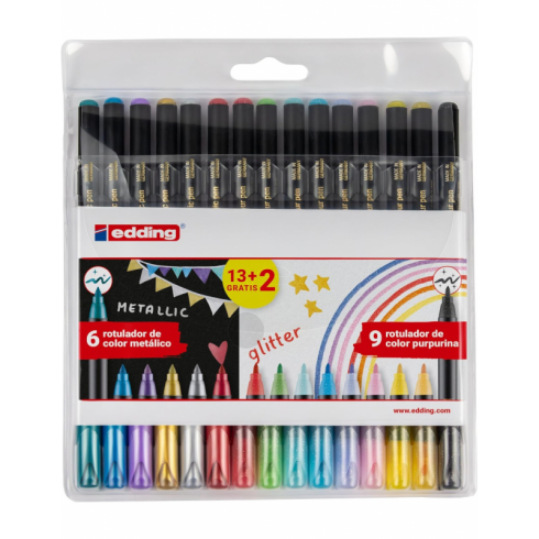 ROTULADOR EDDING 1200 13+2 METAL Y GLITTER